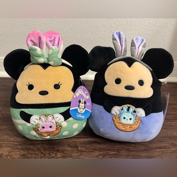 Disney Other - Disney Squishmallows Jazwares 8 Inch Easter Bunny Mickey & Minnie Mouse